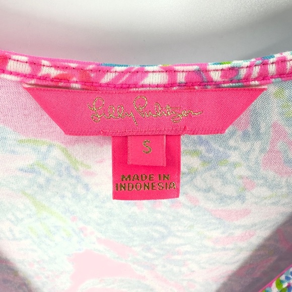 Lilly Pulitzer Isella Wrap Dress Womens Size S Prosecco Pink Seaing Things Print - Picture 7 of 13
